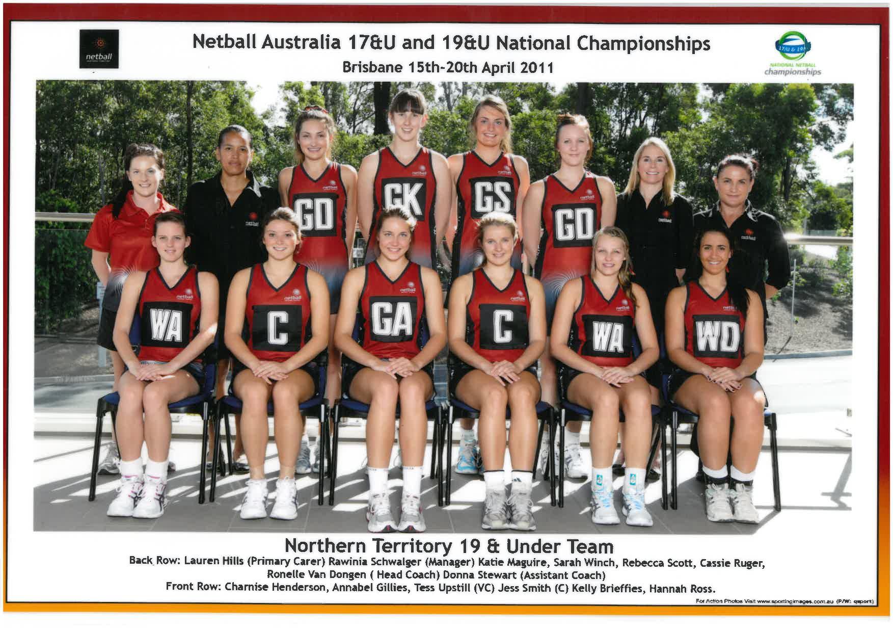 Netball NT State Team 2011 - 19U Team Photo with Names