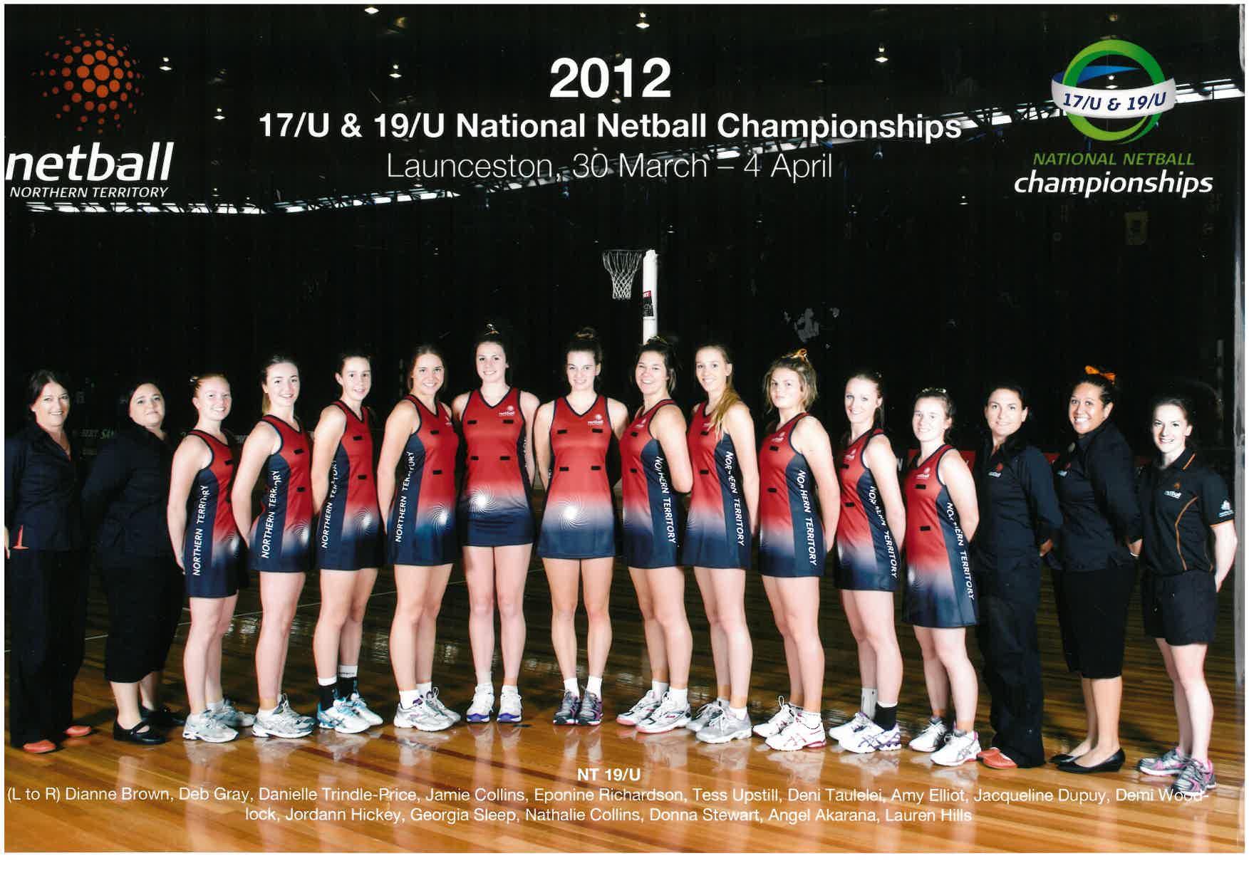 Netball NT State Team 2012 - 19U Team Photo with Names